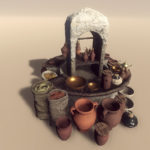 marketplace stall, 3d game model