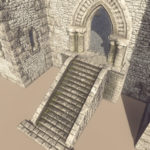 castle stairs medieval 3d model