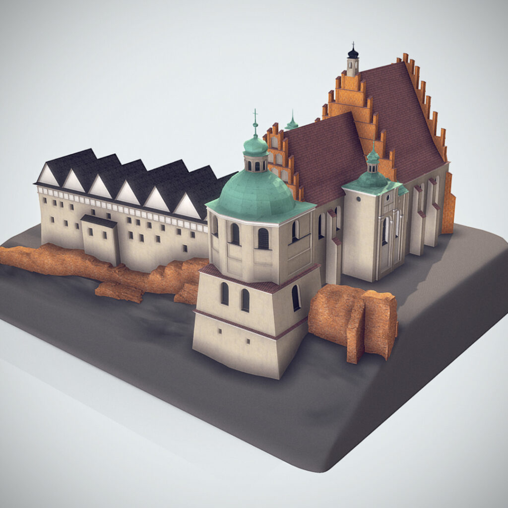Model 3D klasztoru dominikanów — rekonstrukcja historyczna zabytku